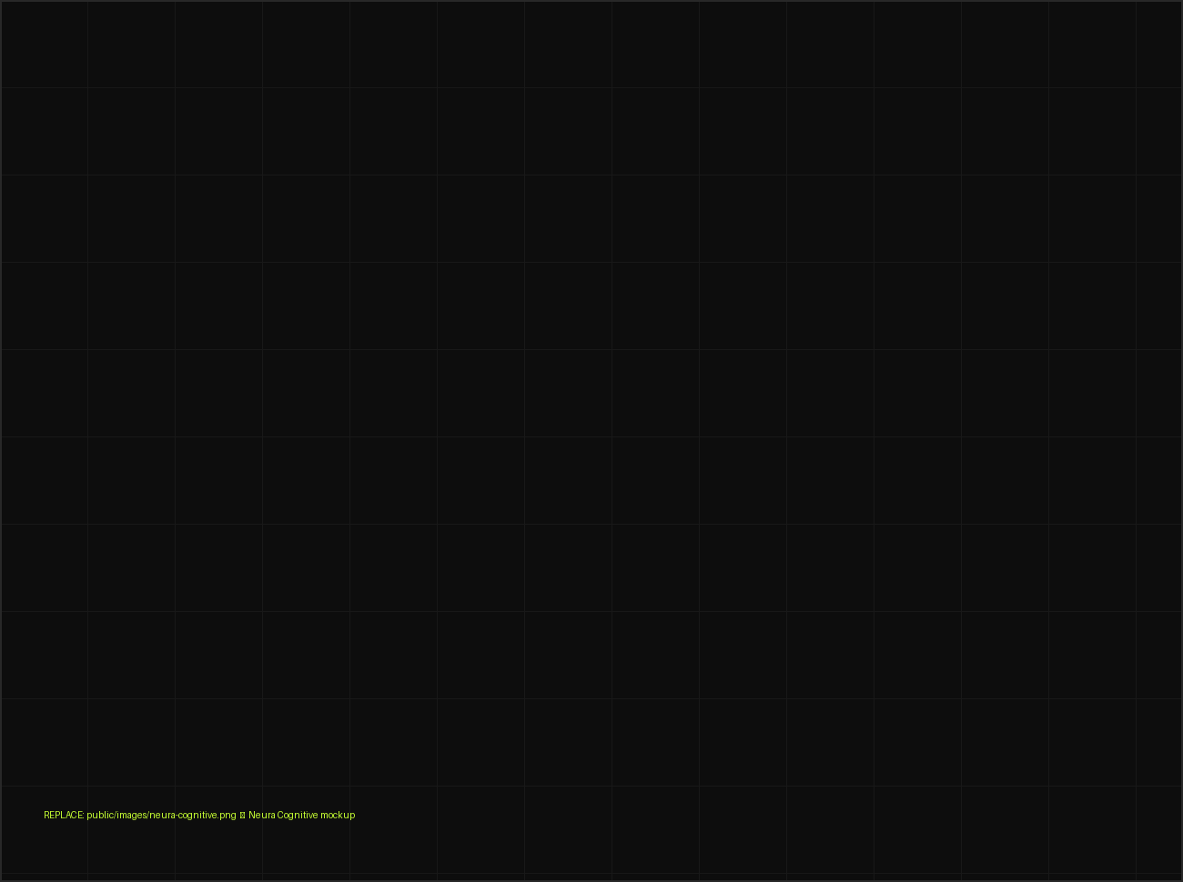 Neura Cognitive AI dark mode mobile and web app interface
